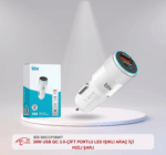 ORİJİNAL BİX BXCCP38WT 38W USB QC 3.0-ÇİFT PORTLU LED IŞIKLI ARAÇ İÇİ HIZLI ŞARJ