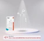 BİX HF02A EXTRA BASS 3.5mm AUX MİKROFONLU KULAK İÇİ KULAKLIK (SİYAH)