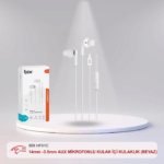 BİX HF02A EXTRA BASS 3.5mm AUX MİKROFONLU KULAK İÇİ KULAKLIK (SİYAH)