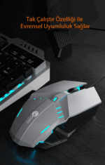LECOO CM107 KABLOLU RGB OYUNCU KLAVYE MOUSE SET - Görsel 4