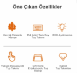 LECOO KG1101 KABLOLU RGB LED AYDINLATMALI MAKRO TUŞLU MEKANİK OYUNCU KLAVYESİ - Görsel 4