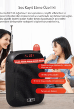 LECOO MCS30 KABLOSUZ BLUETOOTH/USB/AUX/SD KART GİRİŞLİ ÇİFT MİKROFONLU SES KAYDETME ÖZELLİKLİ TAŞINABİLİR HOPARLÖR - Görsel 6