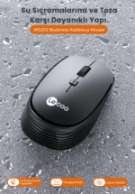 LECOO WS202 KABLOSUZ 1600DPI 4 TUŞLU OPTİK MOUSE GRİ - Görsel 4