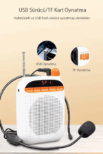 LECOO MCS30 KABLOSUZ BLUETOOTH/USB/AUX/SD KART GİRİŞLİ ÇİFT MİKROFONLU SES KAYDETME ÖZELLİKLİ TAŞINABİLİR HOPARLÖR (SİYAH) - Görsel 7