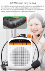 LECOO MCS30 KABLOSUZ BLUETOOTH/USB/AUX/SD KART GİRİŞLİ ÇİFT MİKROFONLU SES KAYDETME ÖZELLİKLİ TAŞINABİLİR HOPARLÖR (SİYAH) - Görsel 8