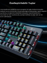 LECOO GK301 USB KABLOLU MAKRO TUŞLU RGB LED AYDINLATMALI MEKANİK OYUNCU KLAVYESİ - Görsel 7