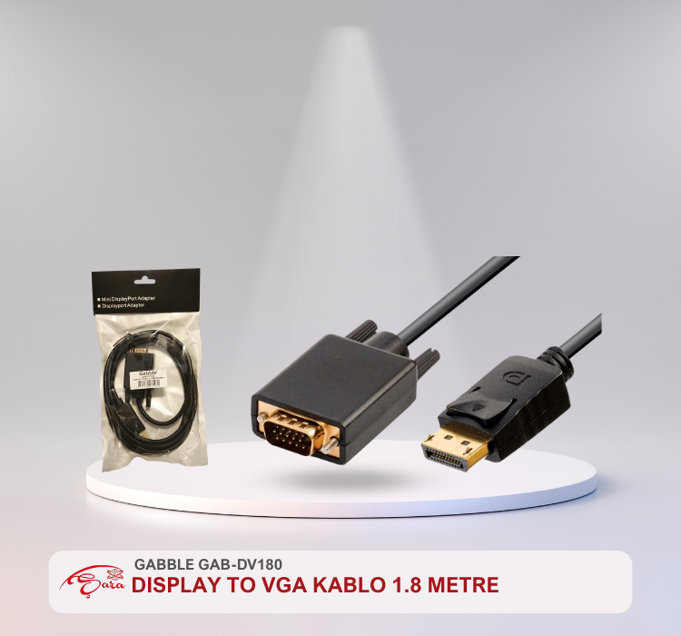 _GABBLE GAB-DV180 GABBLE GAB-DV180 DISPLAY TO VGA KABLO 1.8 METRE - Görsel 1