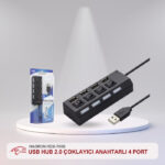 HADRON HDX-7008 USB HUB 2.0 ÇOKLAYICI ANAHTARLI 4 PORT