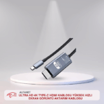 ALFA AN-CHD014 TYPE-C TO HDMI 1.8MT ULTRA HD 4K YÜKSEK HIZLI EKRAN GÖRÜNTÜ AKTARIM KABLOSU