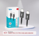ORİJİNAL BİX BX04CC  TYPE-C TO TYPE-C 1MT HIZLI ŞARJ DATA KABLOSU A KALİTE