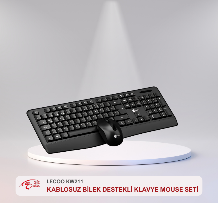 LECOO KW211 KABLOSUZ BİLEK DESTEKLİ KLAVYE MOUSE SETİ LECOO KW211 KABLOSUZ BİLEK DESTEKLİ KLAVYE MOUSE SETİ - Görsel 1