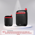 LECOO MCS30 KABLOSUZ BLUETOOTH/USB/AUX/SD KART GİRİŞLİ ÇİFT MİKROFONLU SES KAYDETME ÖZELLİKLİ TAŞINABİLİR HOPARLÖR (SİYAH)