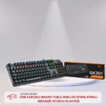 LECOO GK301 USB KABLOLU MAKRO TUŞLU RGB LED AYDINLATMALI MEKANİK OYUNCU KLAVYESİ