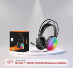LECOO HT409 RGB KABLOLU USB 7.1 MİKROFONLU OYUNCU KULAKLIK (SİYAH)