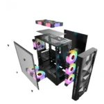 DAGMOR BZ01 ATX MİCRO ATX ITX X4 ARGB FAN TEMPER CAM PC GAMİNG KASA - Görsel 2