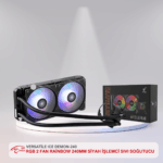 VERSATİLE ICE DEMON-240  RGB 2 FAN RAİNBOW 240MM SİYAH İŞLEMCİ SIVI SOĞUTUCU