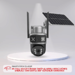 SMARTVİSİON SV-458IP 4K FULL HD ÇİFT-İNSAN TAKİP-ALARMLI-SESLİ-GÜNEŞ ENERJİLİ- SİM KARTLI 360° GÜVENLİK KAMERASI (256 GB HAFIZA KARTI DESTEKLİ)