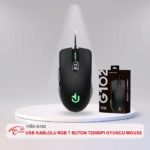 TRİO G102 USB KABLOLU RGB 7 BUTON 7200DPI OYUNCU MOUSE