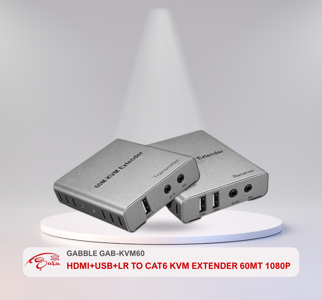 ŞARA BİLİŞİM WEB SİTESİ - 2025-10-14T131239.981 GABBLE GAB-KVM60 60MT KVM EXTENDER SWİTCH HDMI+USB+LR TO 1080P - Görsel 1
