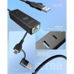 HEATZ ZT88 MULTİPORT ETHERNET DÖNÜŞTÜRÜCÜ RJ45 FEMALE USB-C USB2.0 - Görsel 2