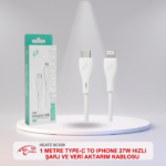 HEATZ SC509 1 METRE TYPE-C TO IPHONE 27W HIZLI ŞARJ VE VERİ AKTARIM KABLOSU (ALT ZEMİN KAYMAZ TABANLI)