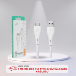 HEATZ SC502 1 METRE USB TO TYPE-C 6A HIZLI ŞARJ KABLOSU (ALT ZEMİN KAYMAZ TABANLI)