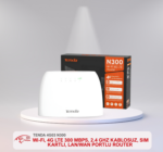 TENDA 4G03 N300 Wi-Fi, 4G LTE 300 MBPS, 2.4 GHZ KABLOSUZ, SIM KARTLI, LAN/WAN PORTLU ROUTER