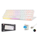 HADRON G508 KABLOLU OYUNCU MİNİ MEKANİK KLAVYE BLUE SWİTCH RGB Q- BEYAZ - Görsel 2