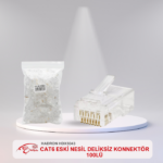 HADRON HDX5043 CAT6 ESKİ NESİL DELİKSİZ KONNEKTÖR 100LÜ