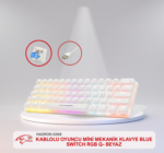 HADRON G508 KABLOLU OYUNCU MİNİ MEKANİK KLAVYE BLUE SWİTCH RGB Q- BEYAZ