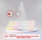 HADRON G508 KABLOLU OYUNCU MİNİ MEKANİK KLAVYE RED SWİTCH RGB Q- BEYAZ