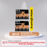 DURACELL LR06\MN1500  1.5V ALKALİN AA KALEM PİL 20'Lİ KARTELA PAKET FİYAT (2Lİ YIRTMALI)