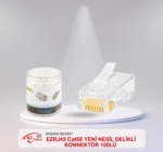 NODAR ND2407 EZRJ45 Cat6E YENİ NESİL DELİKLİ KONNEKTÖR 100LÜ